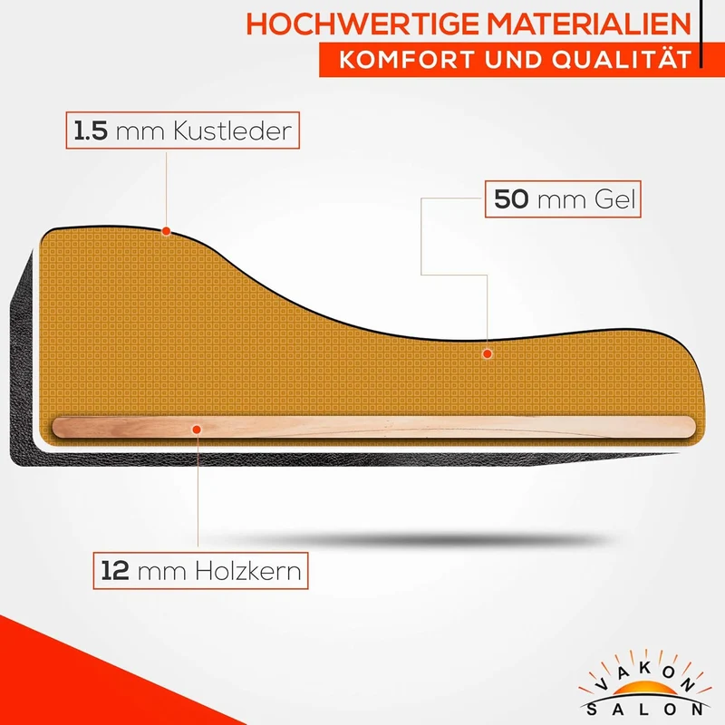 VAKON SALON - Breitsitz auf hochwertigen Rollen - höhenverstellbarer Drehhocker 55-75 cm, Rollhocker