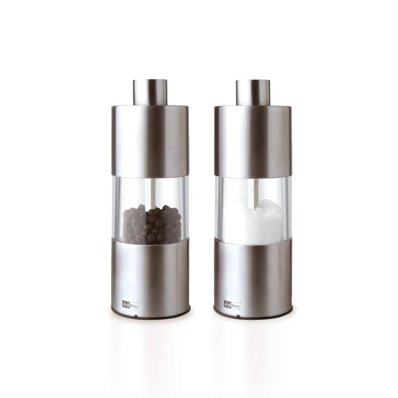 ADHOC MP03 Set Pfeffer- und Salzmühle, Edelstahl, 13 cm