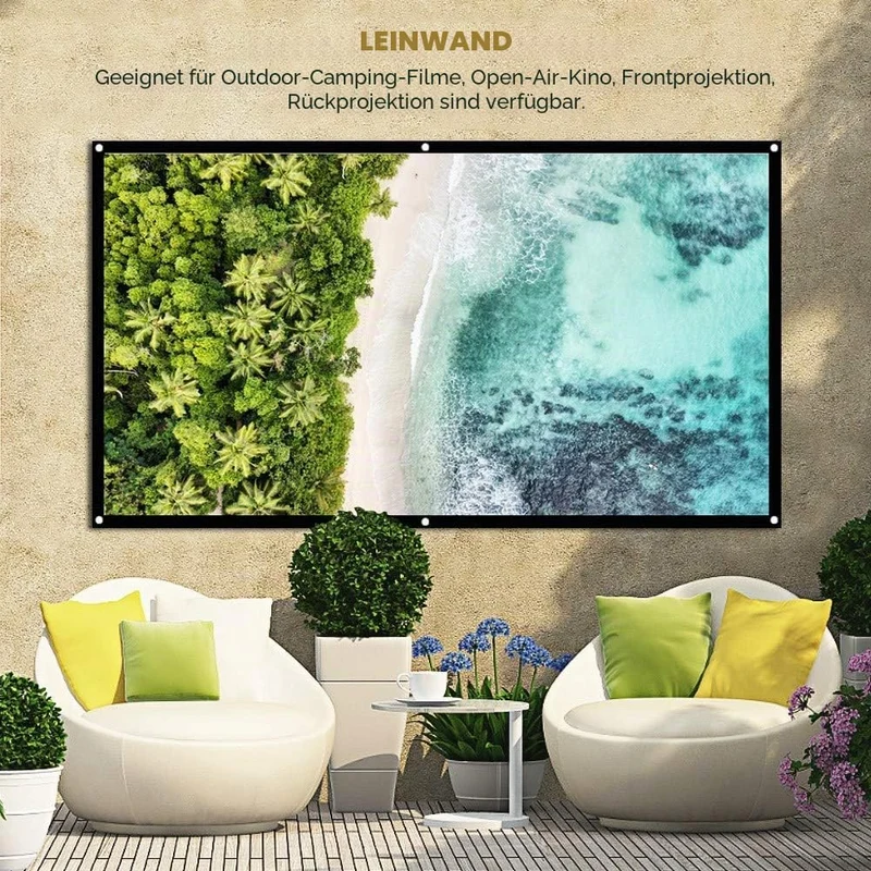 Tragbarer HD-Projektorbildschirm 16: 9 Filmbildschirm ohne Falten 40-Zoll- - 120-Zoll-Verdickungspro