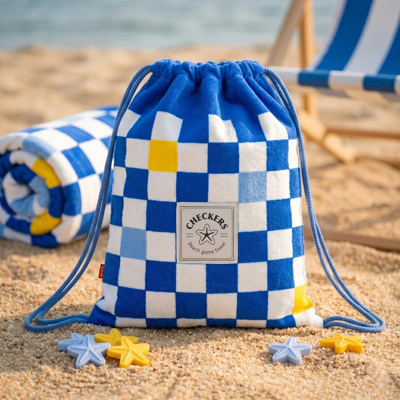 Checkers Beach Game Towel