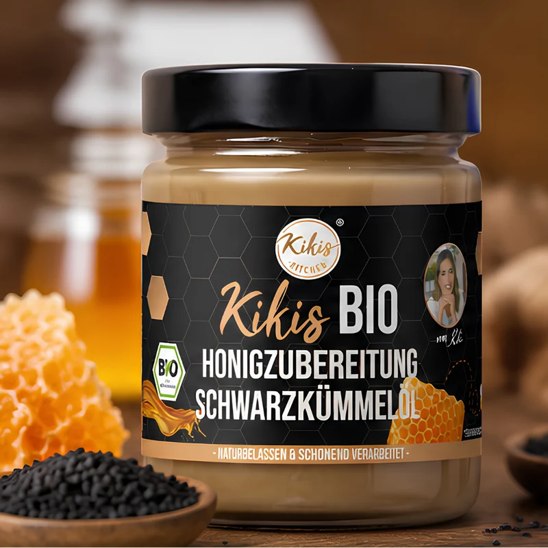 Kikis Bio Honigzubereitung mit Schwarzkümmelöl 🍯