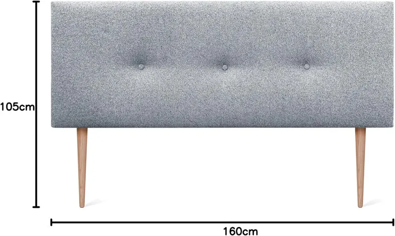 DHOME Kunstleder oder Acualine Stoff Kopfteil einfarbig mit Knöpfen gepolstert HIGH Range Luxus Bett