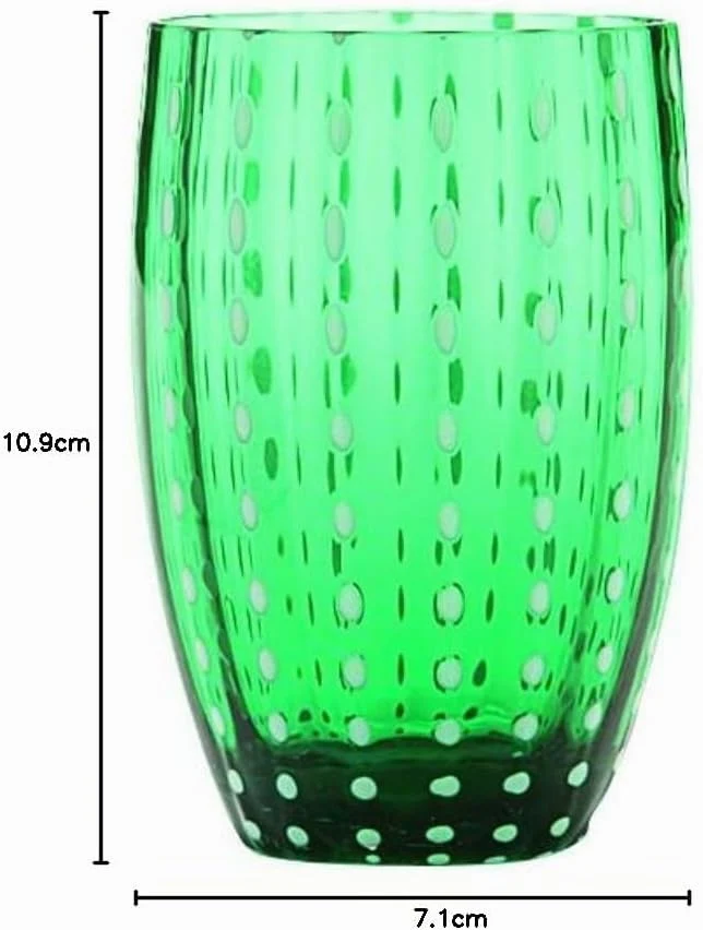 Zafferano ZAFPERLE-ASS2 Perle Glasbecher-Handgemachtes transparentes Buntglas, cl 32 h 109mm d 71mm-