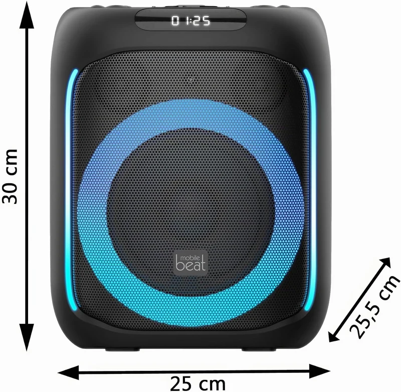 Mobile Beat SB-TWS 100 BT Soundbox, bis zu 7h Laufzeit, LED-Lichtefeekte, praktischer Tragegriff, Ak