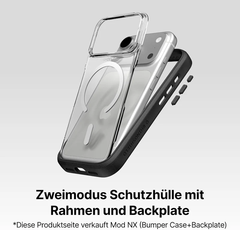 RhinoShield Modulares Case kompatibel mit MagSafe für [iPhone 13 Mini] | Mod NX - Überragender Magne