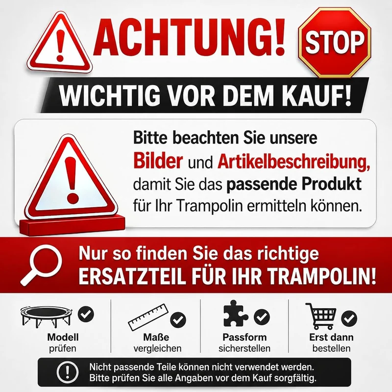 Baunsal® Trampolin Sicherheitsnetz Ø 183 185 244 250 275 277 300 305 366 370 335 337 396 400 427 430