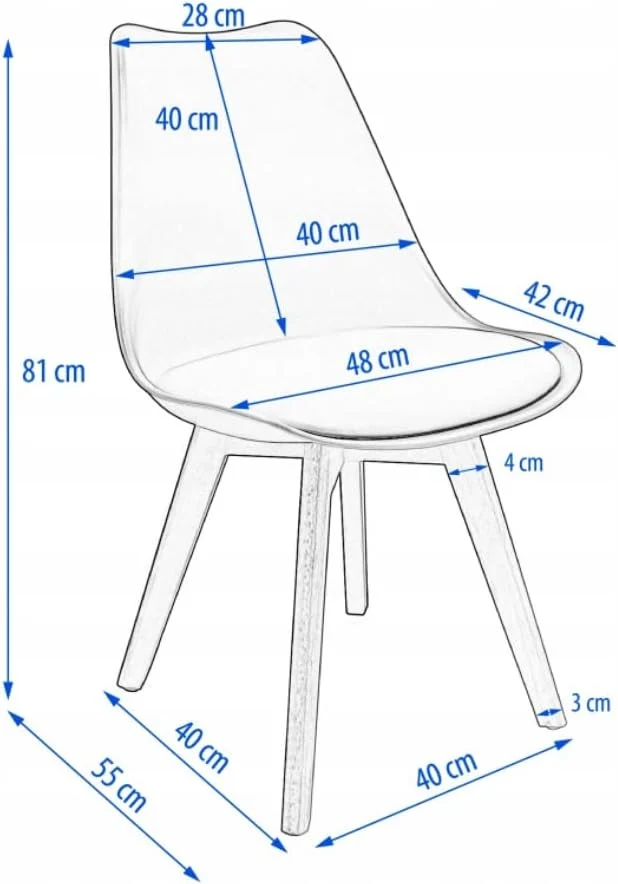 BDW Esszimmerstühle Weich Gepolsterte 1/2/4 Set - Küchenstuhl im skandinavischen Stil aus Kunststoff