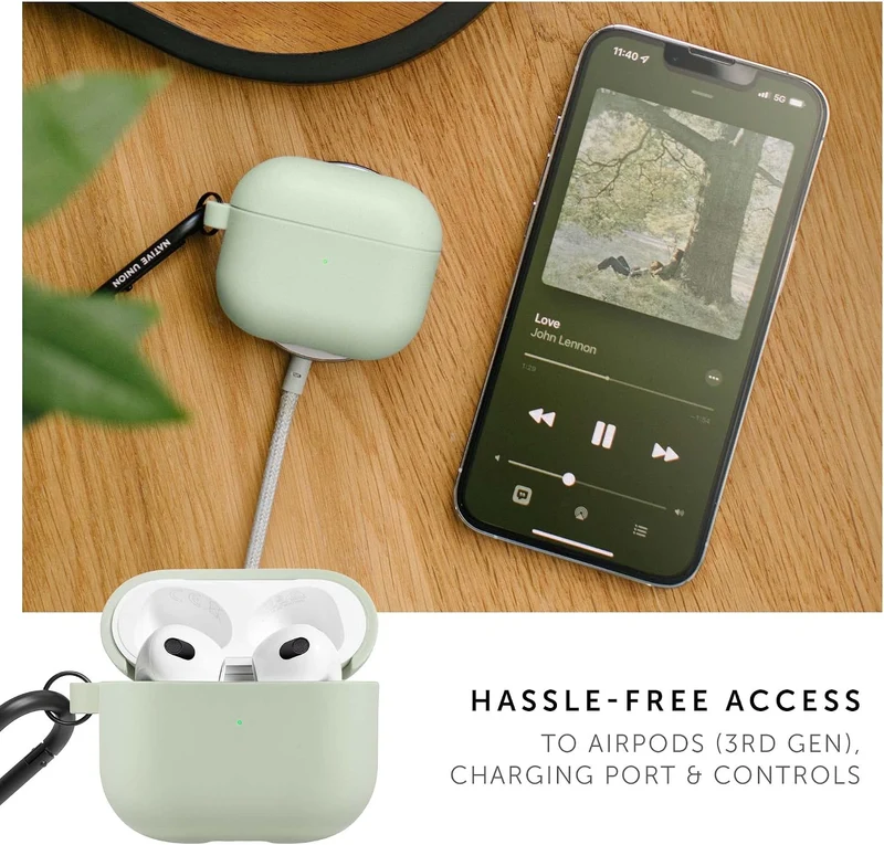 Native Union Roam Hülle für AirPods (Gen 3) – Glatte, minimalistische Hülle mit Clip – Kompatibel mi
