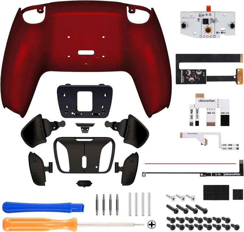 eXtremeRate Programmierbar RISE4 Remap Kit für ps5 Controller BDM-010/020,Real Metal Buttons(RMB) Re
