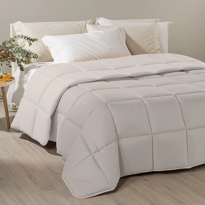 Caleffi - Moderne Steppdecke, einfarbig, für Doppelbett, Sand