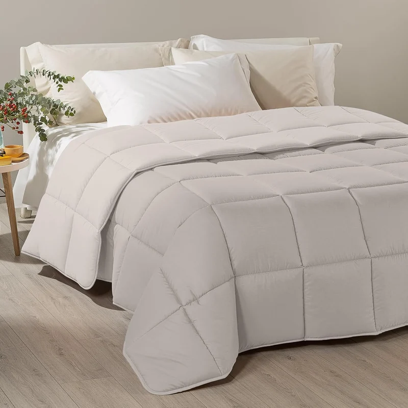 Caleffi - Moderne Steppdecke, einfarbig, für Doppelbett, Sand