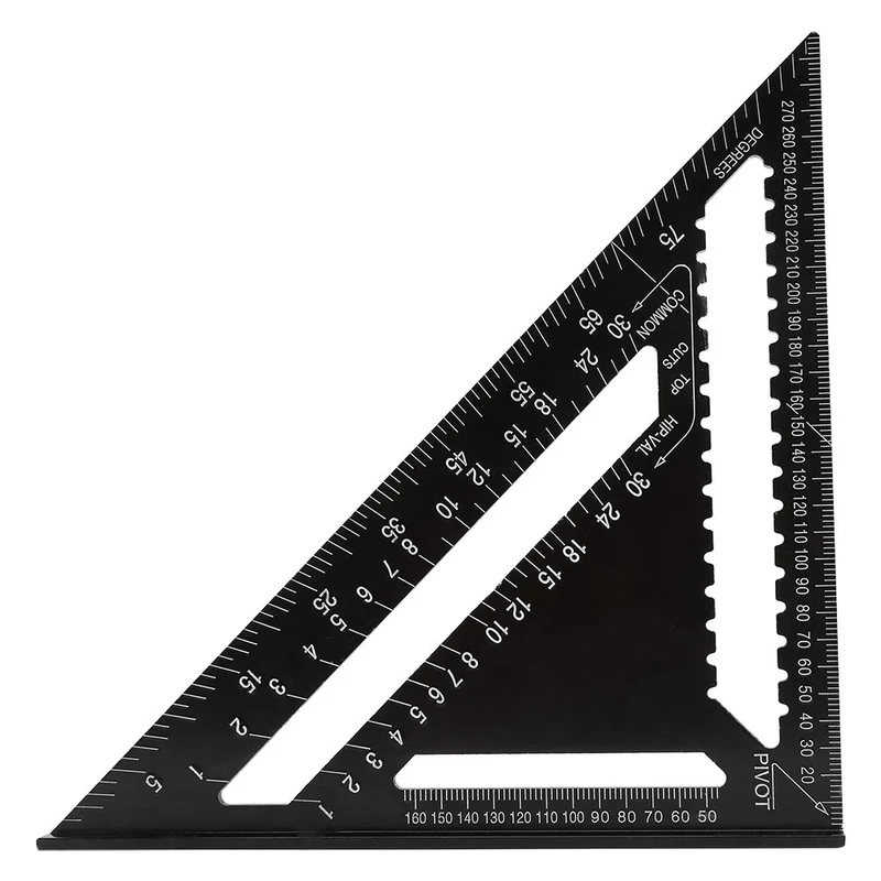 Dreieck Lineal 12 Zoll Schwarz Aluminium Sparren Profil Quadrat Lineal Hohe Präzision Easy Read Engi