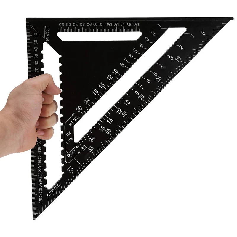 Dreieck Lineal 12 Zoll Schwarz Aluminium Sparren Profil Quadrat Lineal Hohe Präzision Easy Read Engi