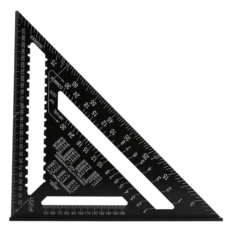 Dreieck Lineal 12 Zoll Schwarz Aluminium Sparren Profil Quadrat Lineal Hohe Präzision Easy Read Engi