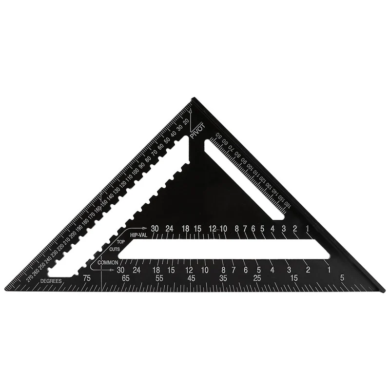 Dreieck Lineal 12 Zoll Schwarz Aluminium Sparren Profil Quadrat Lineal Hohe Präzision Easy Read Engi