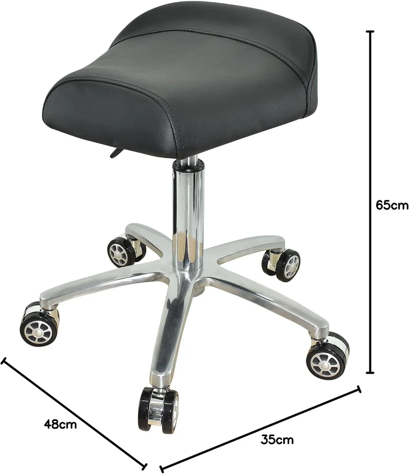VAKON SALON - Breitsitz Arbeitshocker auf Rollen, höhenverstellbar von 50-65 cm - Drehhocker, Rollho