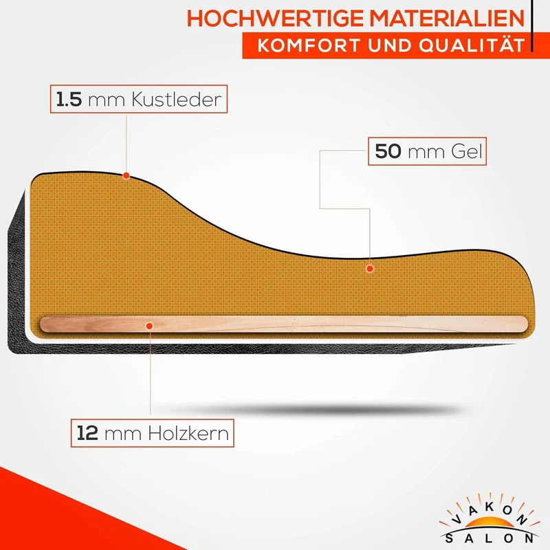 VAKON SALON - Breitsitz Arbeitshocker auf Rollen, höhenverstellbar von 50-65 cm - Drehhocker, Rollho