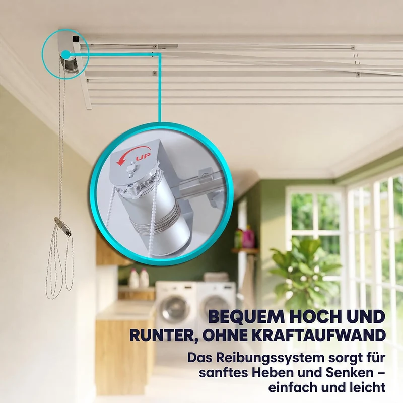 Foxydry Mini Deckenständer, vertikaler Wäscheständer, zusammenklappbar in Aluminium und Stahl 128x54
