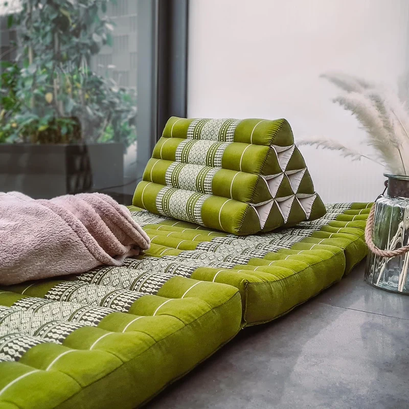 livasia Rückenstützkissen breit für Paare, Dreieckskissen für Garten und Balkon, Keilkissen mit Kapo