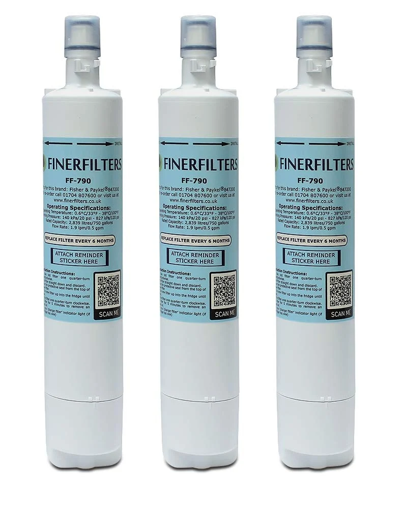 Finerfilters FF-790 Kühlschrank-Wasserfilter kompatibel mit Fisher & Paykel 847200 (3), 3