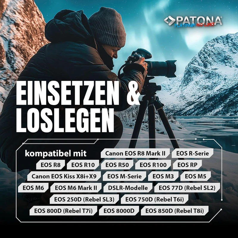PATONA Platinum Akku LP-E17 1050mAh Kompatibel mit Canon EOS RP R50 R100 M3 M5 M6 Mark II