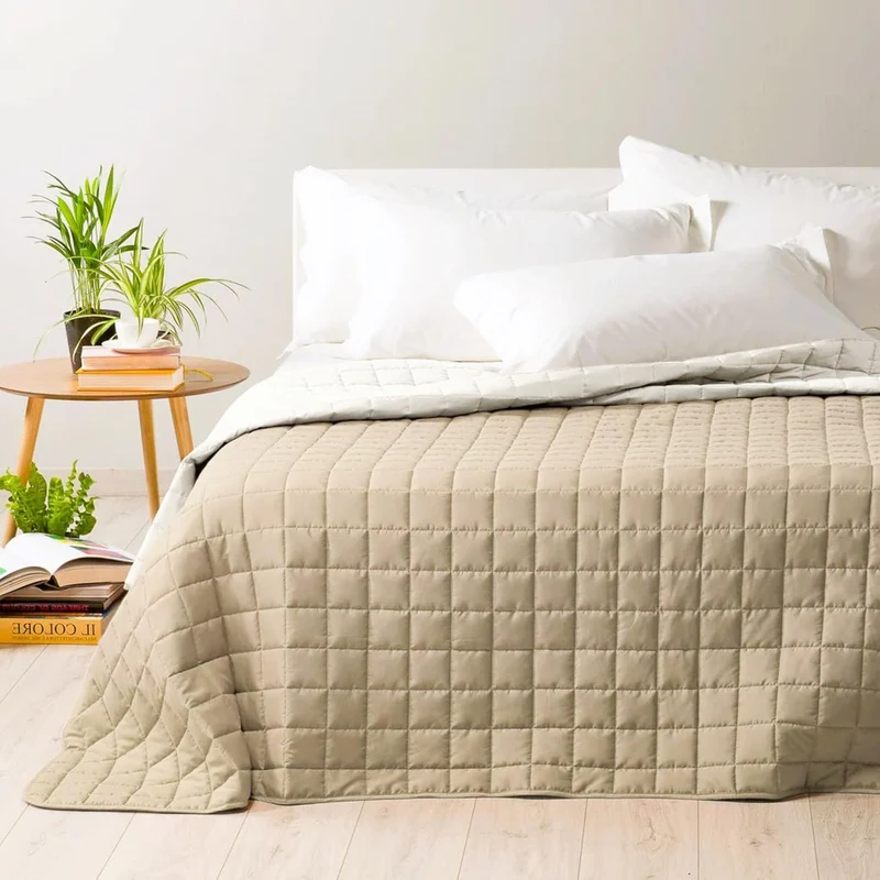 Caleffi - Tagesdecke, gesteppt, modern, einfarbig, Einzelbett, Vanille Singola piccola Vanille, Sing