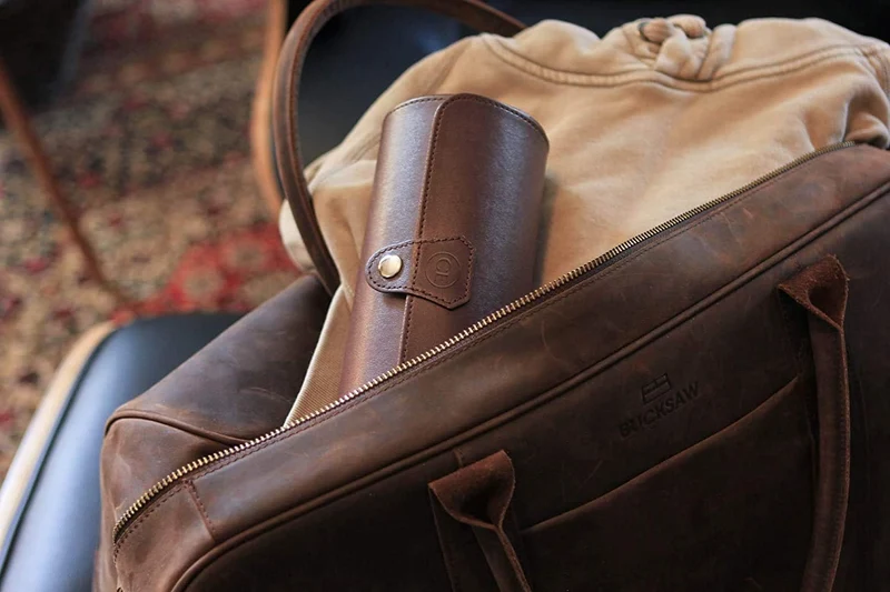 CASE ELEGANCE Tragbare Uhrenbox für Damen/Herren aus Kunstleder, Aufbewahrungsbox für 3 Uhren (braun