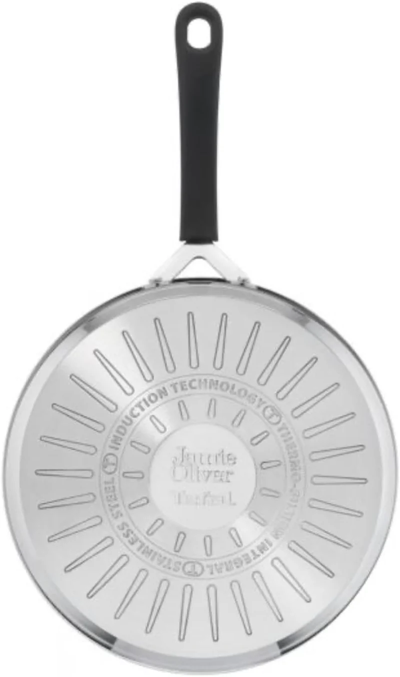 TEFAL Compatible - Jamie Oliver - Quick & Easy SS Sautepan 25 cm + Lid (E3033344)