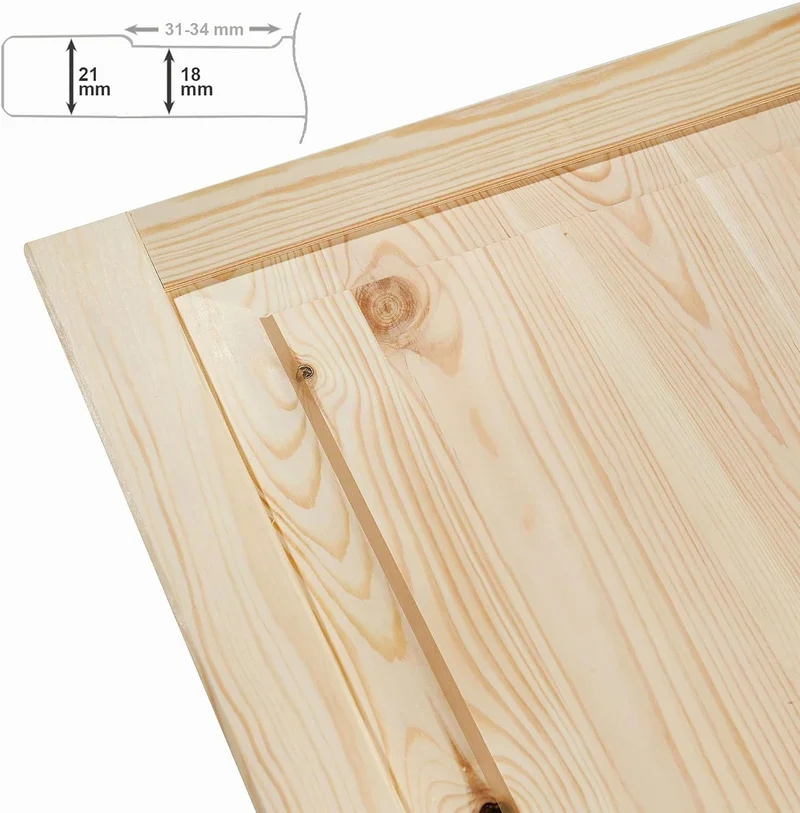 Kassettentür Schranktür Holz RUSTIKAL | 69 x 39,4 cm 4-er Pack Set | unbehandelte Holztür aus Kiefer