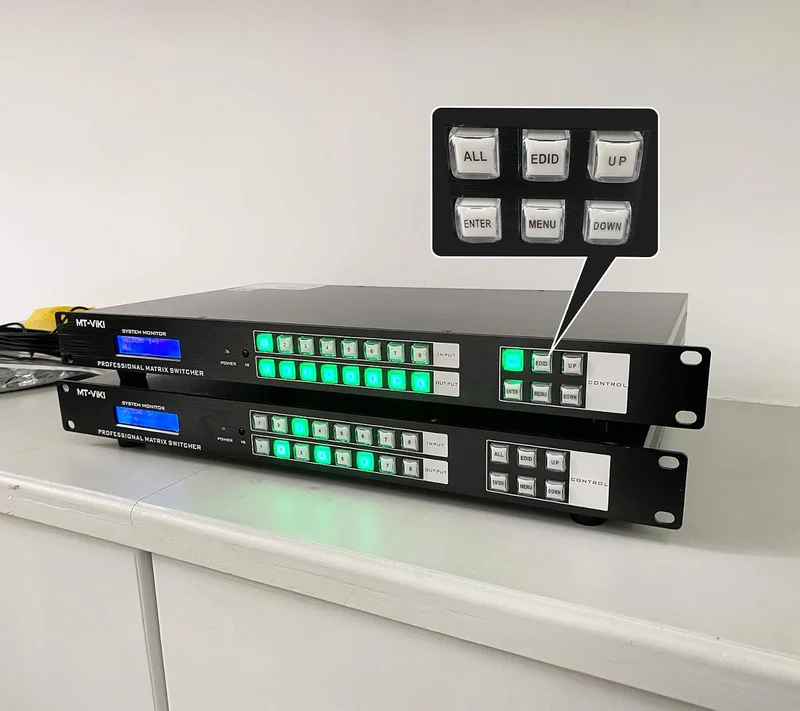 MT-VIKI 4K HDMI Matrix Switch 8x8 mit Web-Control Rackmount Splitter und Switch IR-Fernbedienung RS-