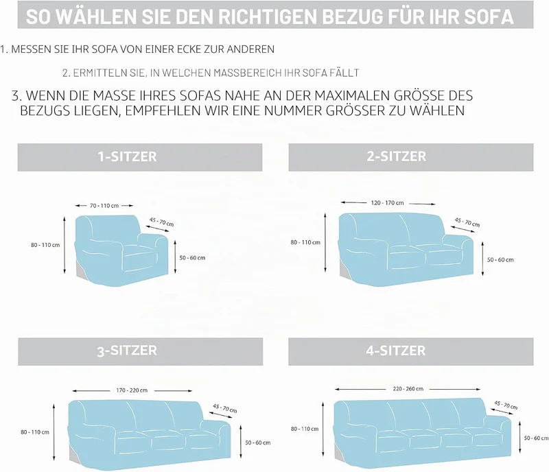 Martina Home tunez Elastischer Sofabezug, Baumwolle Polyester, grau (Alma), 2 Plazas 120 a 170 cm 2