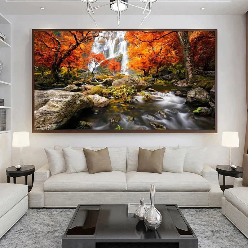Trayosin Diamond Painting Wasserfall Natur 5D Diamant Painting Bilder Erwachsene Gross xxl Diamant M