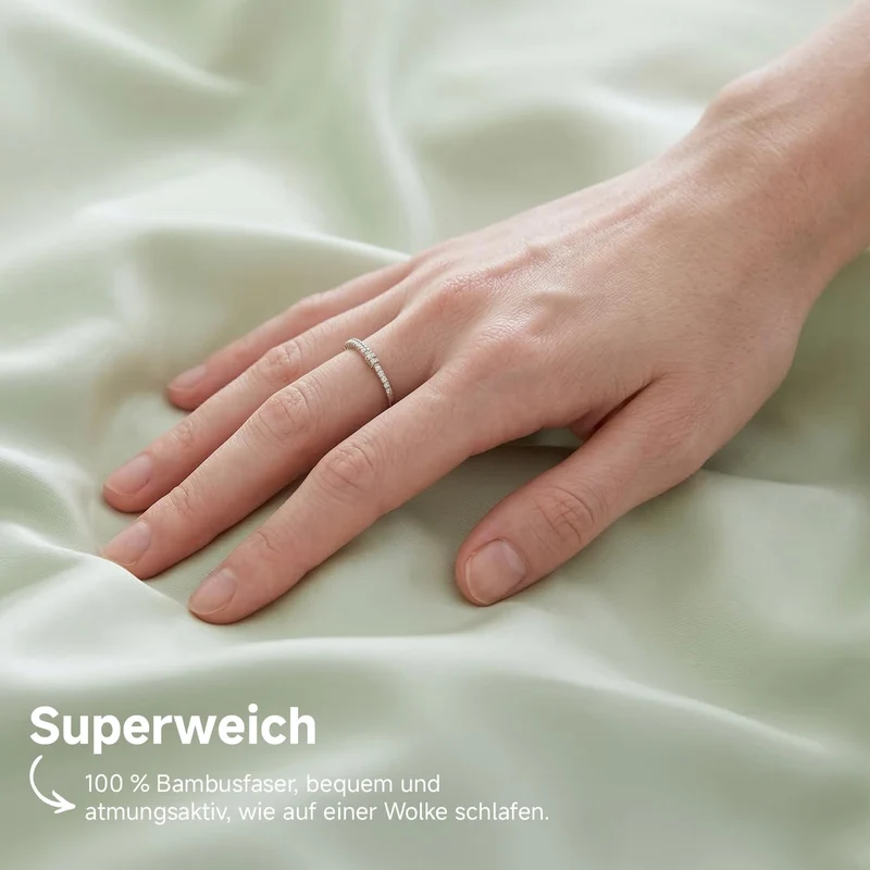 Simple&Opulence Bambus Bettbezug Set, Seidiger und weicher Bettbezug Kühle Bettwäsche Perfekt für Ha