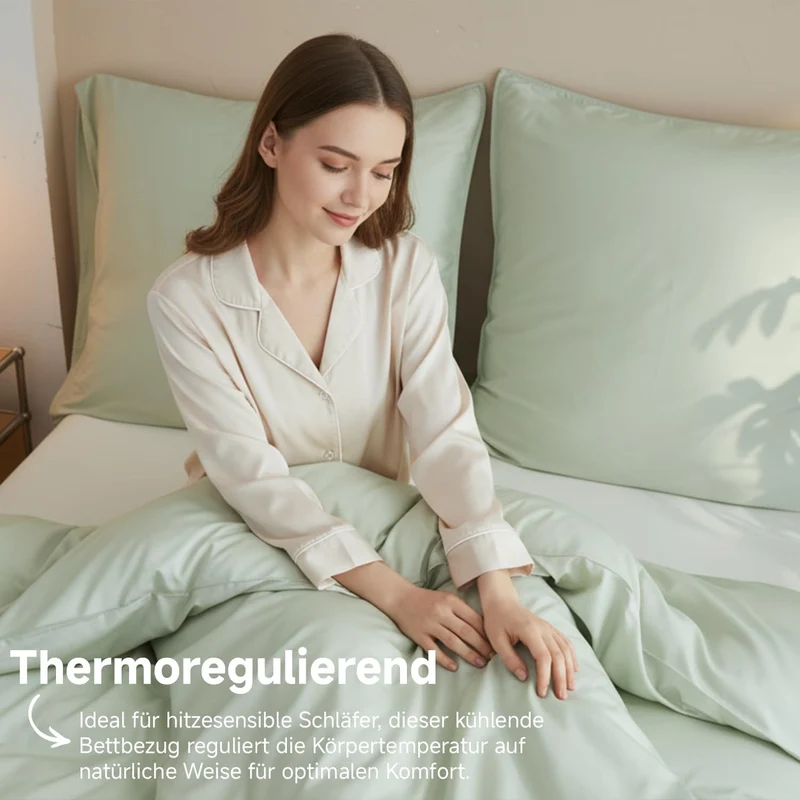 Simple&Opulence Bambus Bettbezug Set, Seidiger und weicher Bettbezug Kühle Bettwäsche Perfekt für Ha