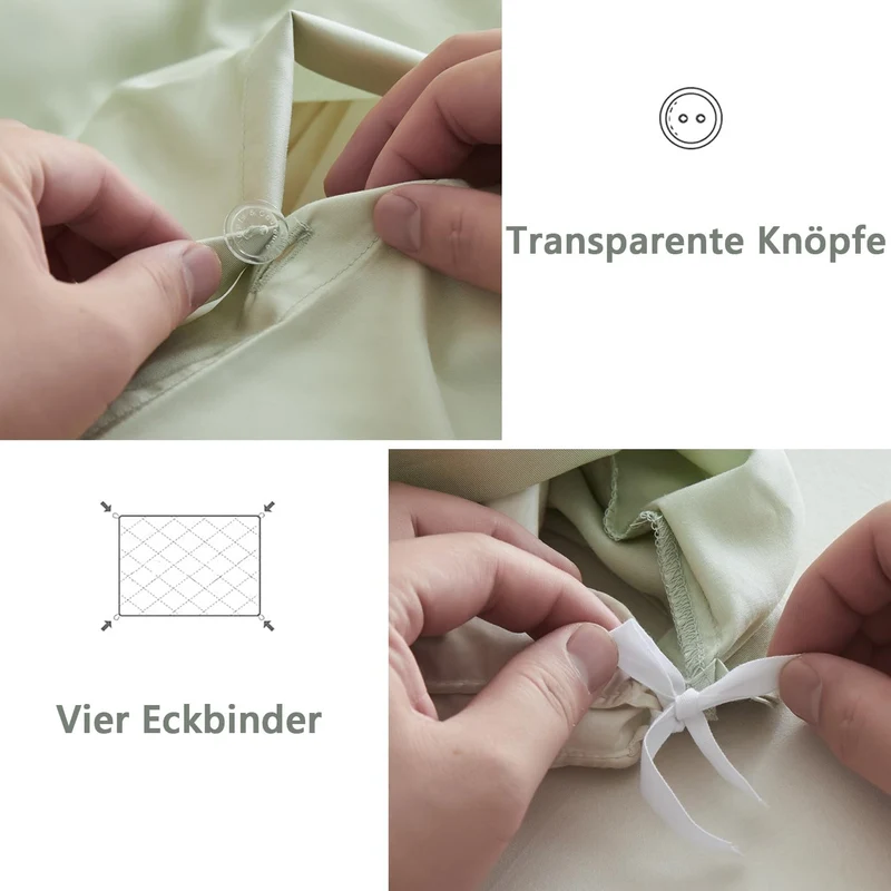Simple&Opulence Bambus Bettbezug Set, Seidiger und weicher Bettbezug Kühle Bettwäsche Perfekt für Ha