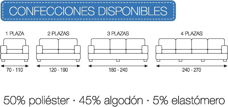 Martina Home Mejico Sofabezug, elastisch 2 Plazas, 120 a 190 cm de ancho braun 2 Plätze Braun, 2 Plä