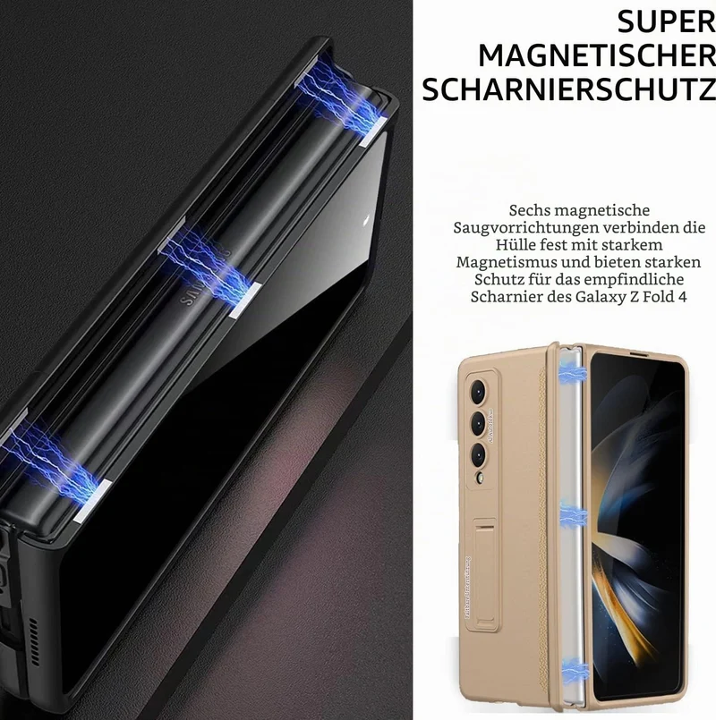 Miimall Kompatibel mit Samsung Galaxy Z Fold 4 Hülle mit Displayschutz Anti-Peeping+Magnetischer Sch