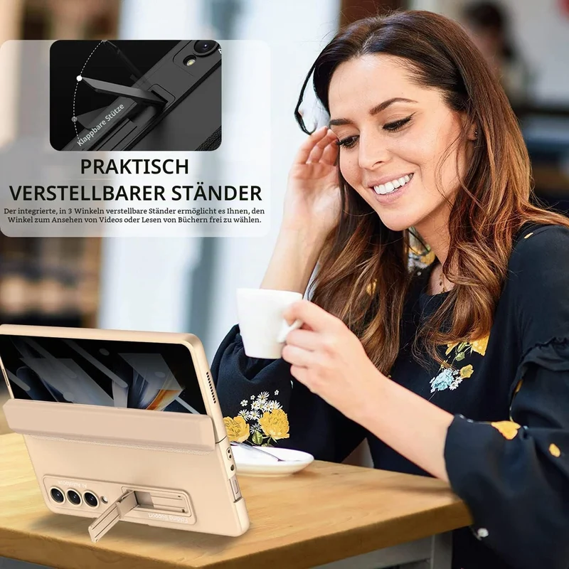 Miimall Kompatibel mit Samsung Galaxy Z Fold 4 Hülle mit Displayschutz Anti-Peeping+Magnetischer Sch
