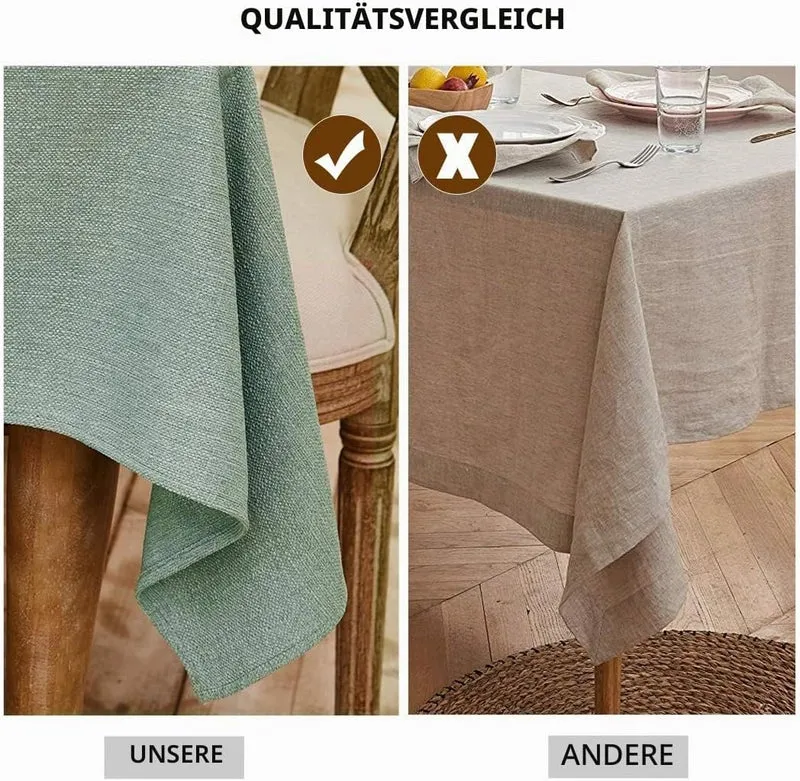 WAITER TREE Tischdecke leinen Hochwertig Tischdecke Abwaschbar Tischtuch Pflegeleichte Tischdecke Le