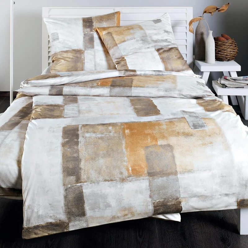 Estella Bettwäsche Eetu Interlock-Jersey Kiesel Grösse 155x220 cm (80x80 cm) 155x220 cm (80x80 cm) K