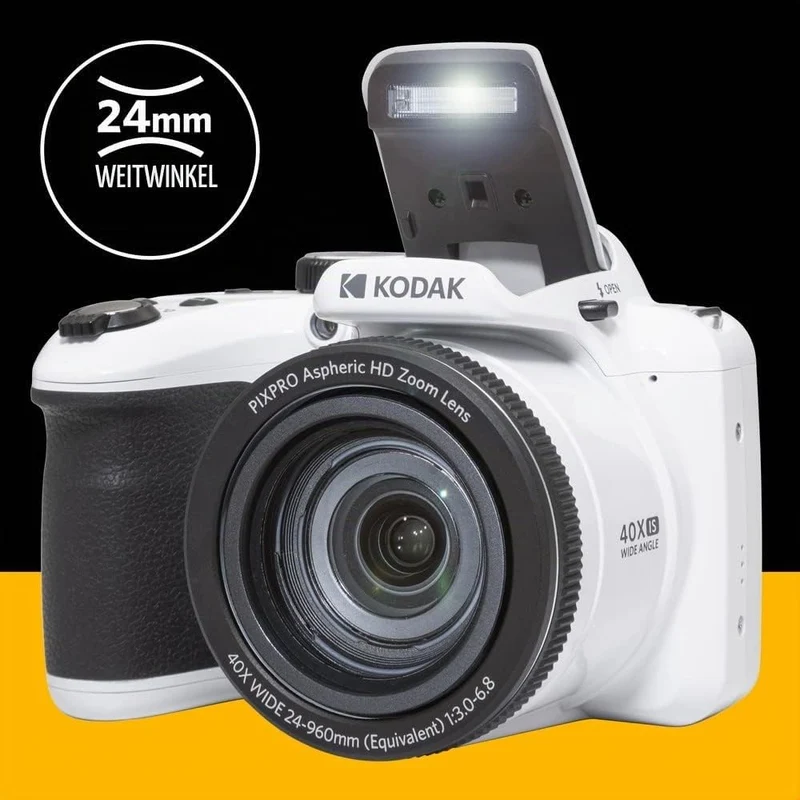 KODAK PIXPRO Astro Zoom AZ405-WH 20MP Digitalkamera mit 40-fachem optischem Zoom, 24 mm Weitwinkel,