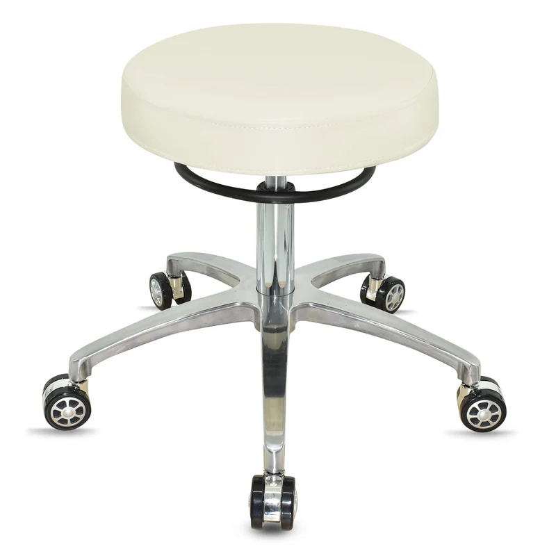 VAKON SALON - Design Rollhocker auf hochwertigen Rollen weiss - Höhenverstellbarer von 50 bis 65 cm