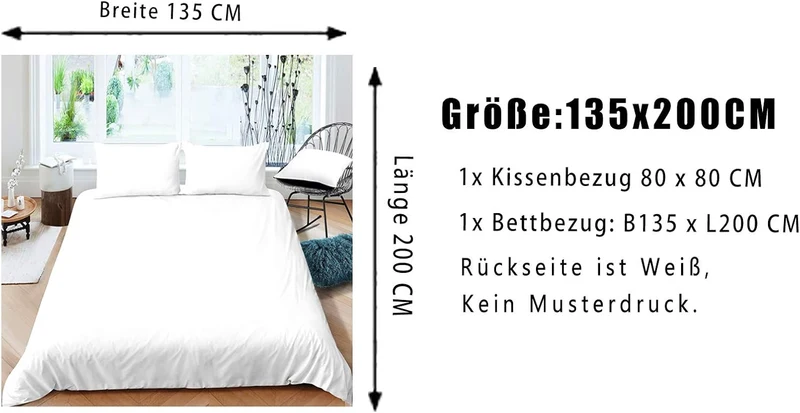 Wald Hirsch Bettw?sche Set Braun Elch Bettbezug Set 135x200cm für Kinder Jugendliche Erwachsene Deko