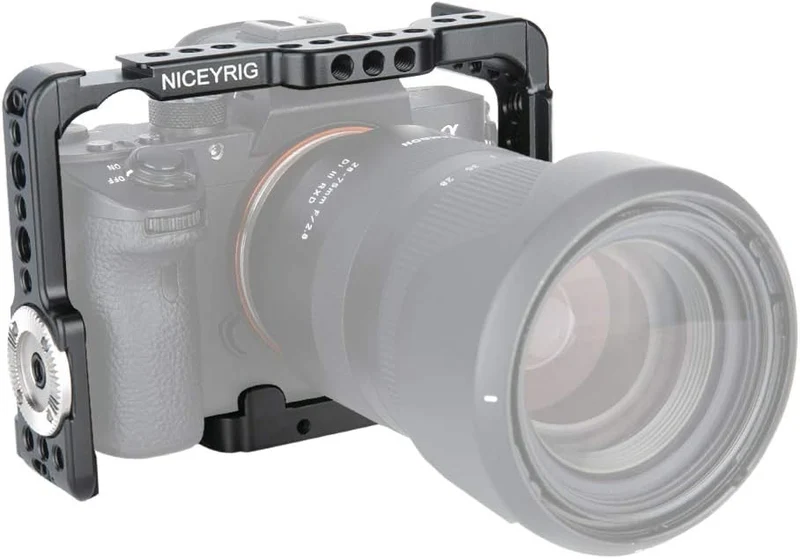 NICEYRIG A7 III/A7R III/A7R II/A7S II/A7 II Kamera Käfig mit HDMI Kabelklemme Style Rosette für Sony