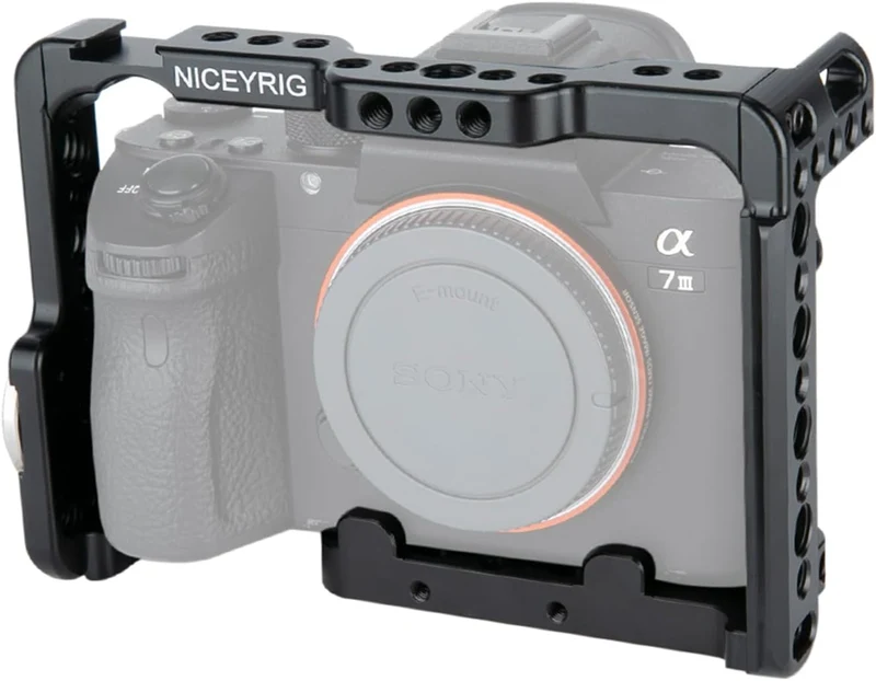 NICEYRIG A7 III/A7R III/A7R II/A7S II/A7 II Kamera Käfig mit HDMI Kabelklemme Style Rosette für Sony