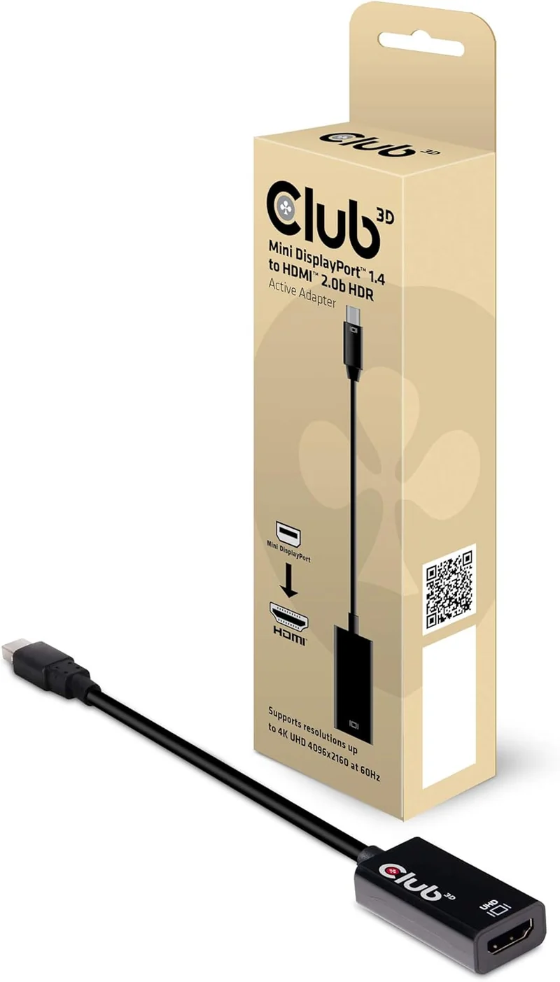 Club3D CAC-1180 DisplayPort Adapter [1x DisplayPort Stecker - 1x HDMI-Buchse] Schwarz, CAC-1180