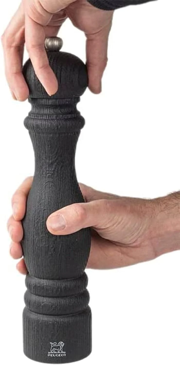 PEUGEOT - Salzmühle Paris Nature Black 30 cm + Salz - Klassische Mahlgradeinstellung - Aus recycelte