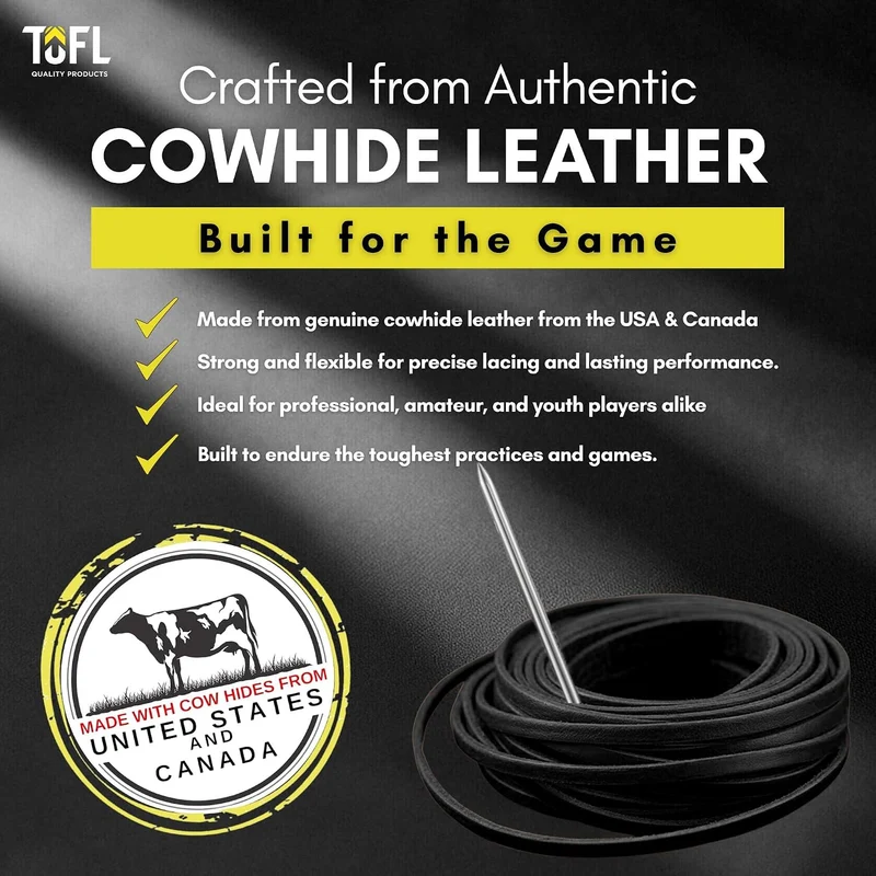 TOFL Softball and Baseball Glove Lace Kit | Mitt Lace Glove Repair Lacing Kit | 2 Leather Laces with
