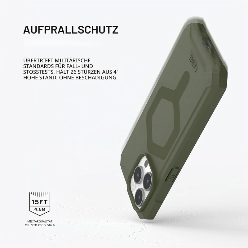 URBAN ARMOR GEAR Essential MS Case kompatibel mit Apple iPhone 15 Pro Max Hülle [50% recyceltes Mate