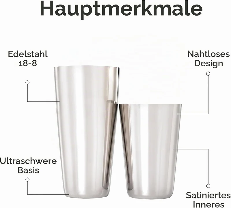 Barfly Superfly Blech-Set Cocktail-Shaker, 510 ml und 800 ml, schweres Edelstahl, (M37161) Aus Schwe
